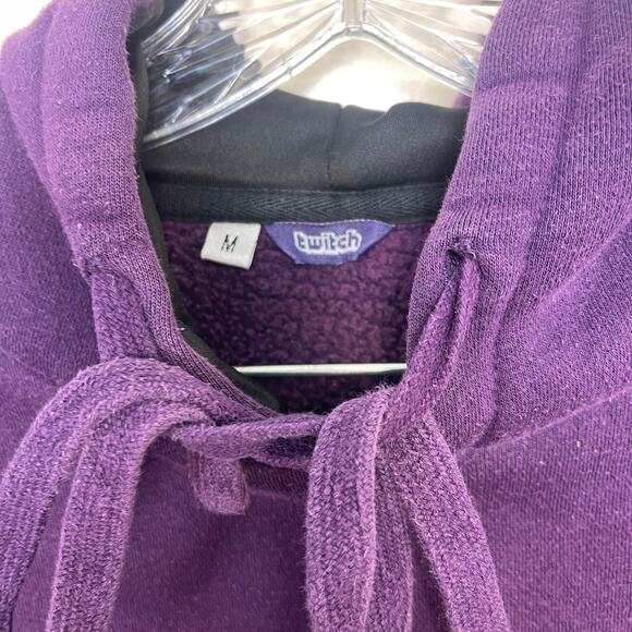 Men's Medium Purple Twitch Hoodie Sweatshirt - Picture 4 of 5